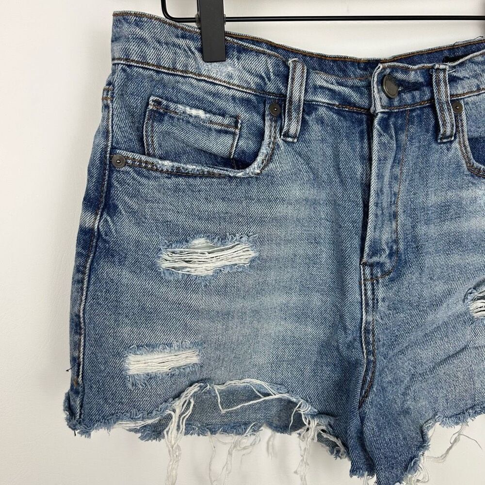 Blank NYC The Barrow Vintage High Rise short blue denim jean Sz 28 distressed - Picture 2 of 10